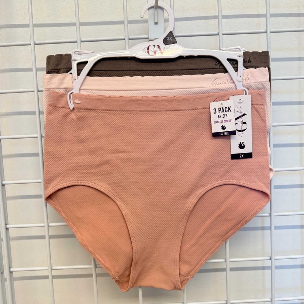 GV 3-Pack Women's Briefs in Pink, Brown, and Cream